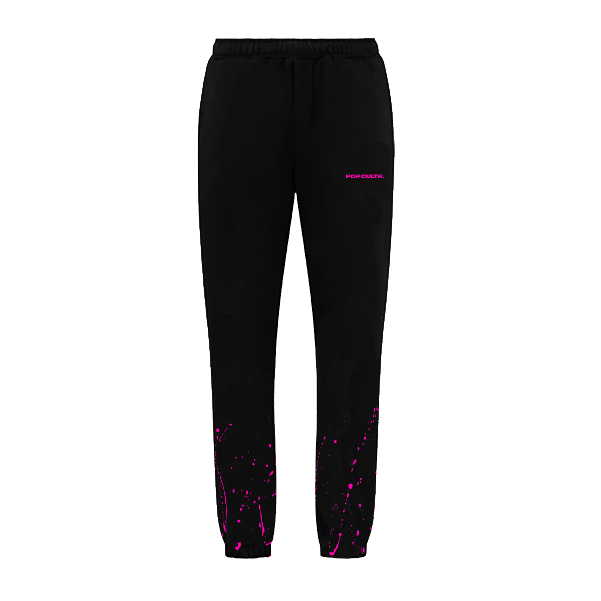 "Splatter" Neon Pink Black Track Pants