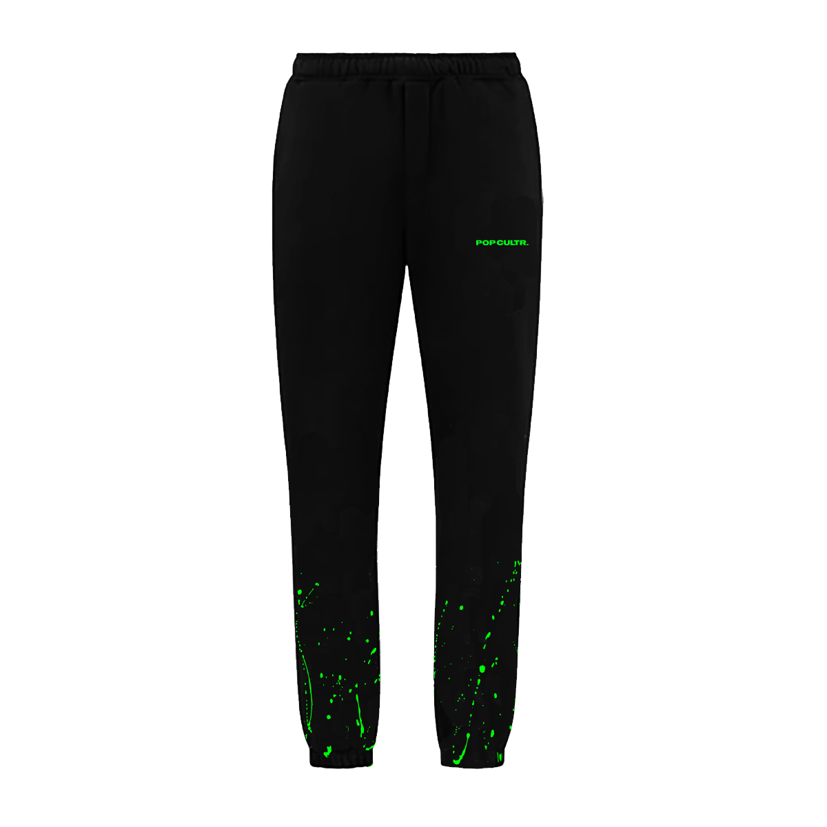 "Splatter" Neon Green Black Track Pants