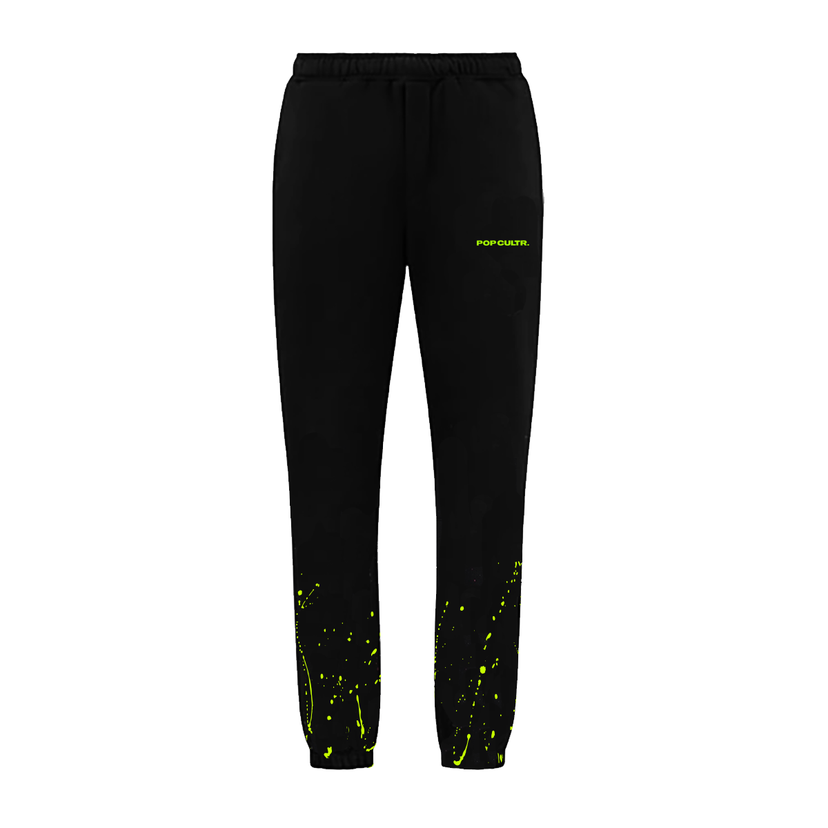 "Splatter" Neon Yellow Black Track Pants