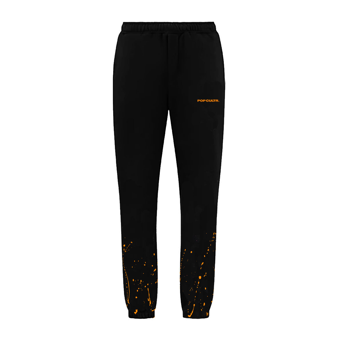 "Splatter" Neon Orange Black Track Pants