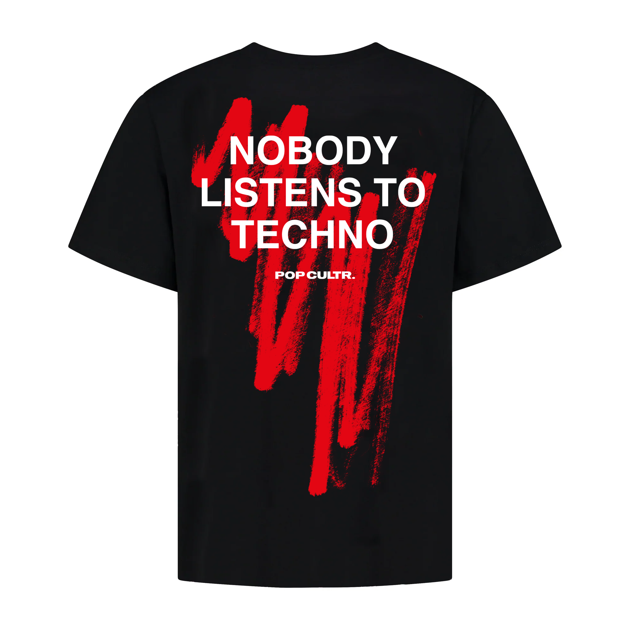 "Nobody Listens To Techno" Black Tee