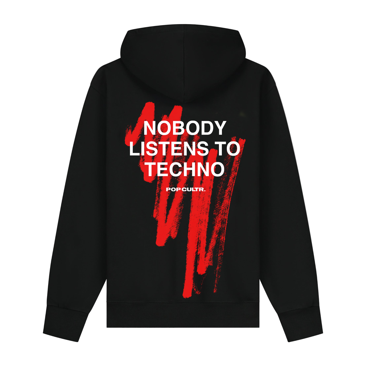 "Nobody Listens To Techno" Black Hoodie