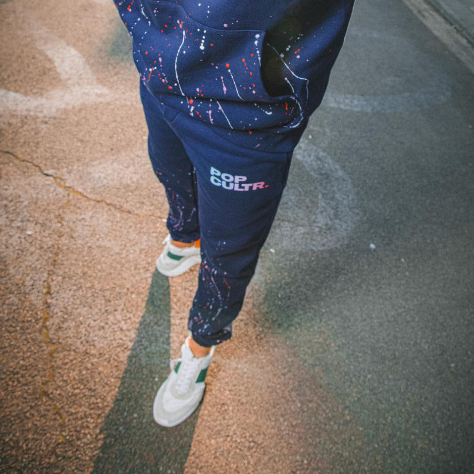 "Splatter" Retrowave I Navy Track pants