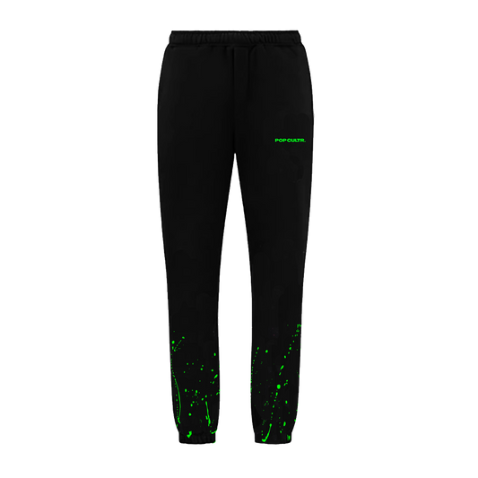 "Splatter" Neon Green Black Pants