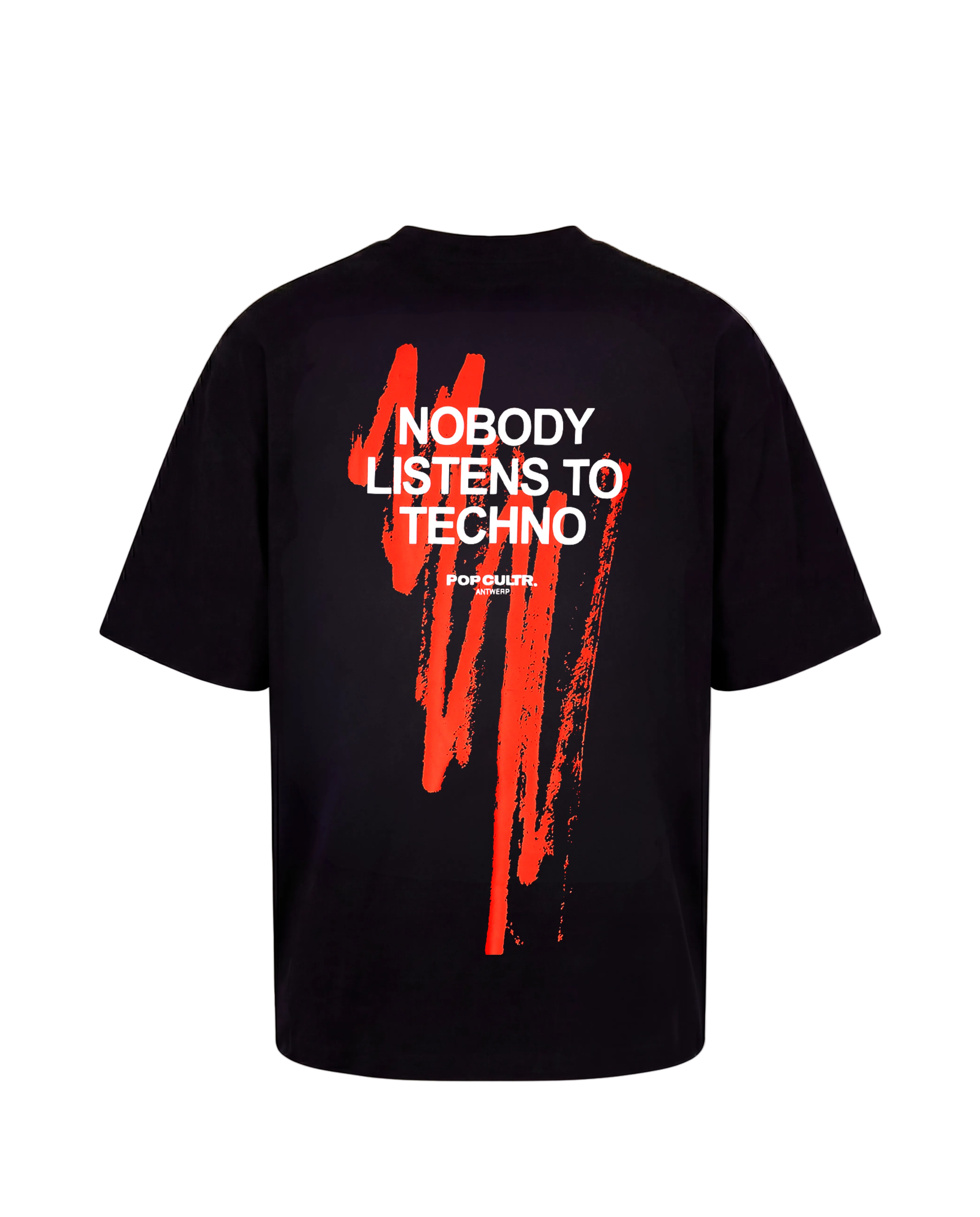 "Nobody Listens To Techno" Black Tee